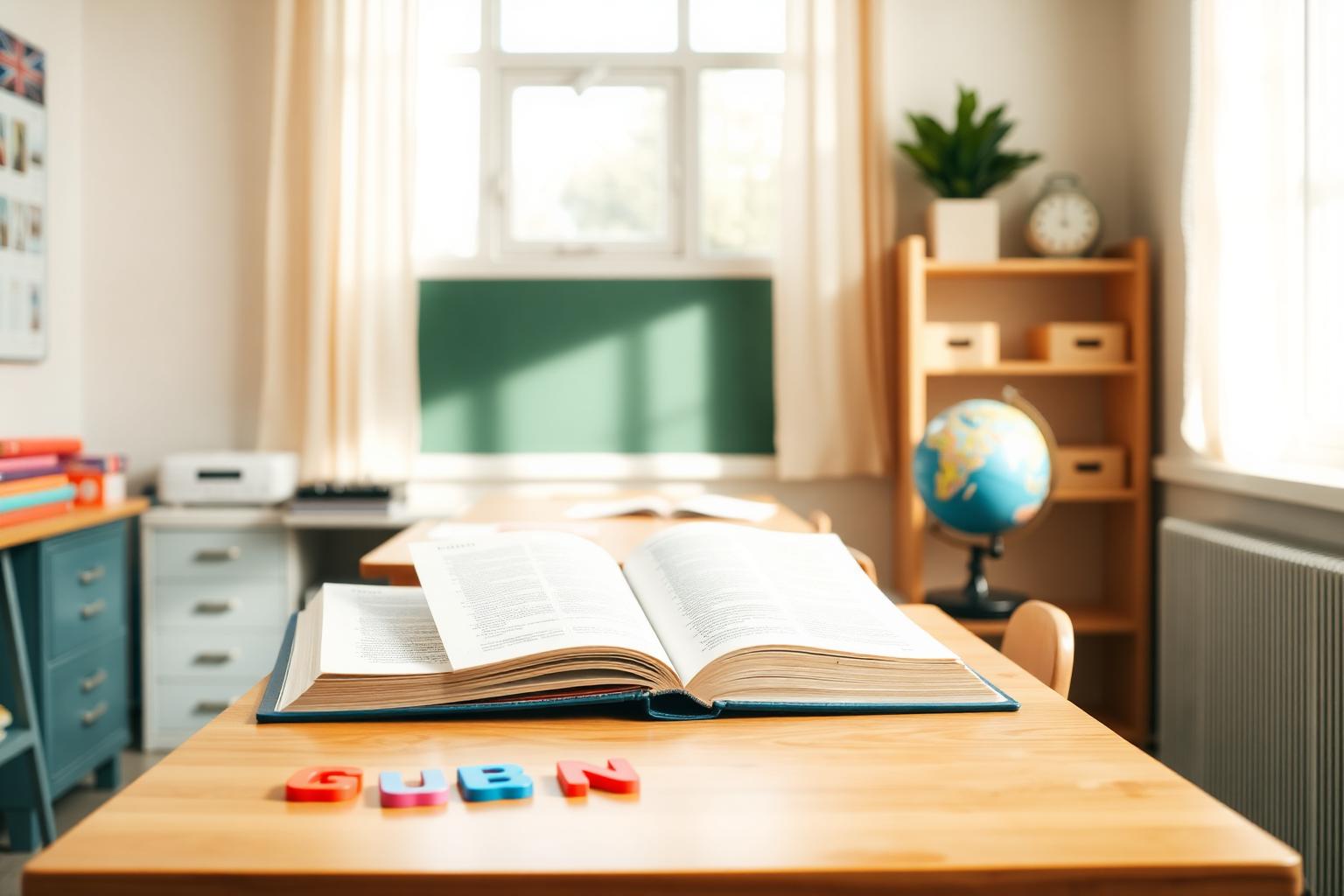 밝고 따뜻한 영어 학습 공간